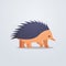 Short-beaked echidna icon cartoon endangered wild animal symbol with shadow wildlife species fauna concept flat