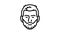 short beard hair style line icon animation