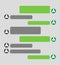Short bubble message, social screen empty chat window dialog on dark background