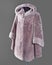 Short coat pink-powder color of Mouton and mink trim on the edge of the hood and sleeves, slanting pockets with leather trim.