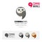 Short-ear owl bird concept icon set and modern brand identity logo template and app symbol based on comma sign