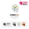 Short-ear owl bird concept icon set and modern brand identity logo template and app symbol based on comma sign