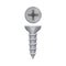 Short gray screw with a cross. Vector illustration on a white background.