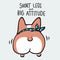 Short legs but big attitude corgi dog cartoon