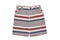 Short pants isolated. A short stylish striped summer jean pants isolated on a white background. Summer fashion for boys