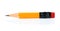 Short pencil on white background close-up, school and office supplies concept