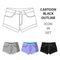 Short purple women`s shorts with a blue rubber band. Shorts for sports in the summer on the street.Women clothing single