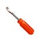 Short red professional realistic slotted screwdriver with a plastic handle. Isometric 3d construction tool isolated on white