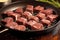 short ribs on a skillet being infused with a baste