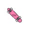 Short skateboard line icon
