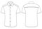 Short sleeved men resort shirt flat technical drawing vector illustration mockup template design