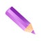 Short small pencil icon realistic style. White colorful pencil