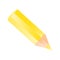Short small pencil icon. Yellow color pencil