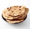 Short stack of toasted indian flat chapati bread