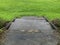 Short stone stair in city park. Denpasar City Park