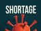 Shortage theme with a red virus