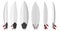 Shortboard blank short surfboard with red fins