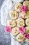 Shortbread cookies with pistachios and rose petals