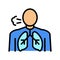 shortness of breath color icon vector illustration