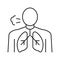 shortness of breath line icon vector illustration
