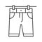 shorts drying outdoor line icon vector illustration