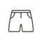 Shorts icon vector. Line summer clothes symbol isolated. Trendy