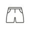 Shorts icon vector. Line summer clothes symbol isolated. Trendy flat outline ui sign design. Thin l