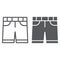 Shorts line and glyph icon, clothes and summer, pants sign, vector graphics, a linear pattern on a white background.