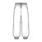 Shorts Sweatpants technical fashion illustration with elastic cuffs, low waist, rise, drawstrings, midi ankle length