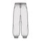 Shorts Sweatpants technical fashion illustration with elastic cuffs, low waist, rise, drawstrings, midi ankle length