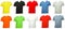 Shortsleeve cotton tshirt templates of various colors isolated o