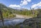 Shoshone River makes an s-curve at the state park in Cody Wyoming. You are looking towards Yellowstone National Park.