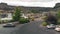 Shoshone waterfalls, Idaho. Aerial overhead view from drone