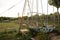 Shot of an abandoned swing set near Akhaltsikhe, Georgia