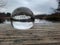 A Shot Across Stover Lake Using A Crystal Ball, Stover Country Park, Devon, UK