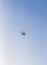 Shot of an airplane on blue sky background