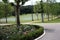 Shot of the american military cemetery of the second world war with the crosses of the dead soldiers resting under a beautiful