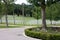 Shot of the american military cemetery of the second world war with the crosses of the dead soldiers resting under a beautiful