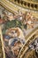 Shot of beautiful frescos in the Church of the Gesu in Rome, Italy