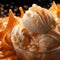 shot of Carrot Ice Cream, featuring the vibrant orange color and subtle sweetness in a cinematic frame by AI generated