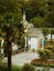 Shot of colorful houses in Portmeirion village in Wales, UK