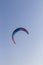 Shot of a colorful surfing kite. Outdoor