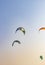 Shot of a colorful surfing kites. Outdoors