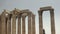 Shot of the columns of the temple of zeus in athens