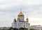 Shot of the domes of the orthodox church. Religion