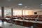 Shot of an empty university canteen after the cancellation of schools