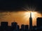 Shot of a fantastic  sunset over  San Francisco skyscrapers