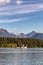 Shot of fishing boat anchored in harbour in Sitka