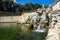 Shot of the fountain of the three dolphins ,Caserta Royal Palace,Italy
