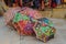 Shot of Hand embroidered colorful umbrellas on display at Gadisar Lake, Jaisalmer, Rajasthan, India